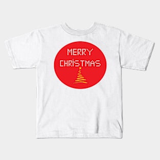 Stylized Christmas tree inside a red circle Kids T-Shirt